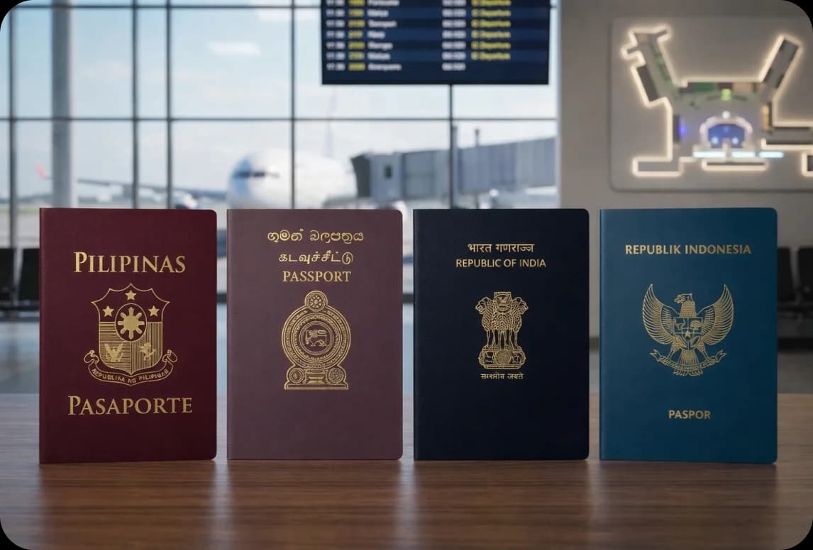 Passport with airport background