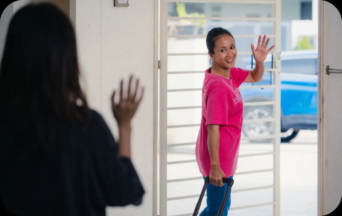 Domestic helper with employer